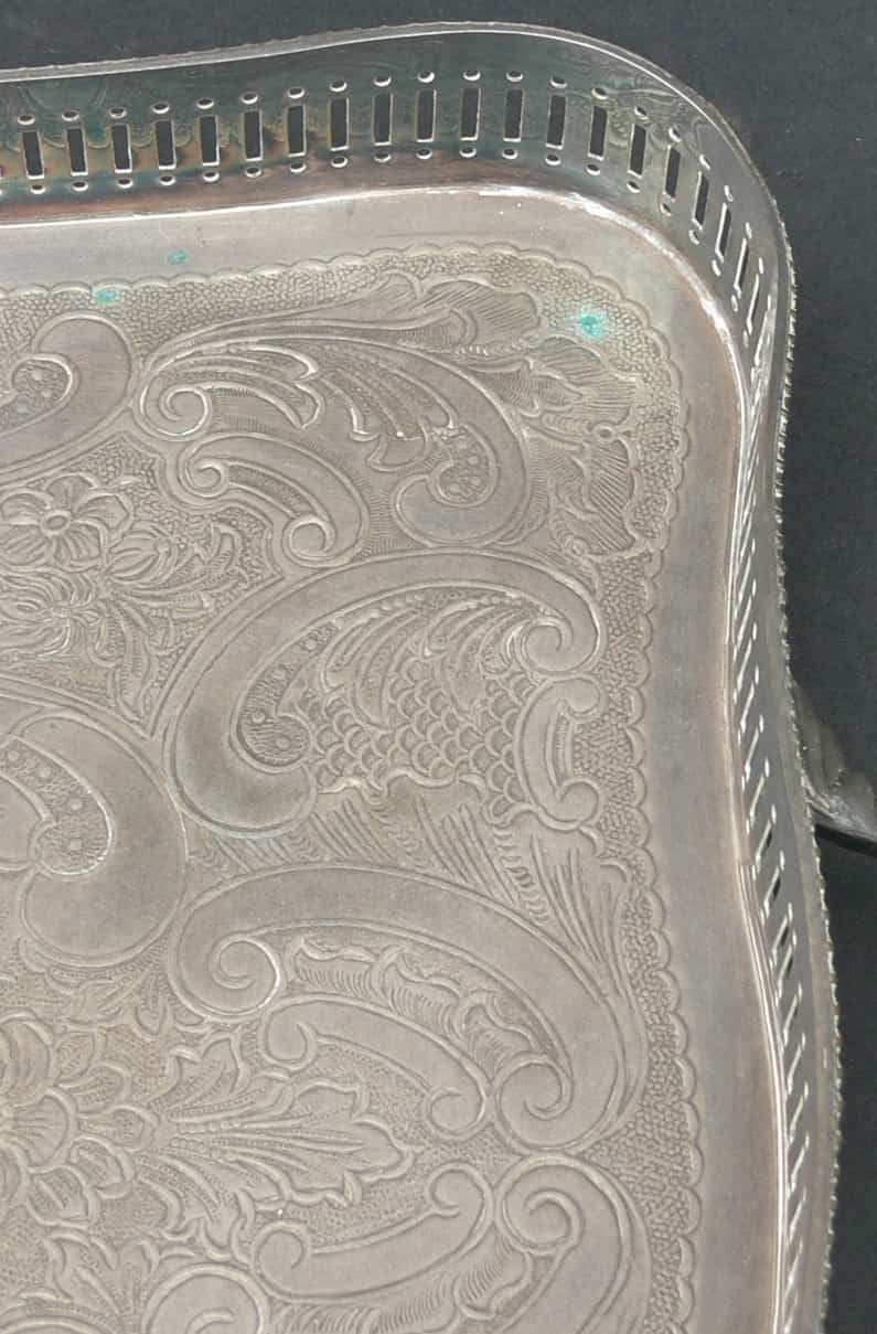 Sheffield Reproduction SILVER Plated On Copper Rococo Tray